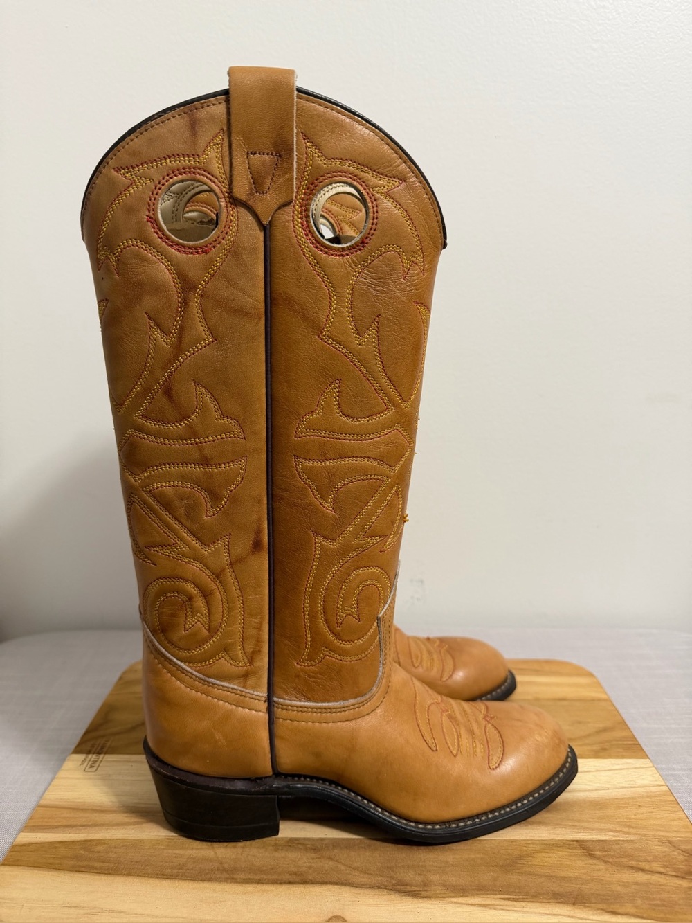 Texas Vintage Women's Low Heel Embroidered Boot Size 5.5 #267023
